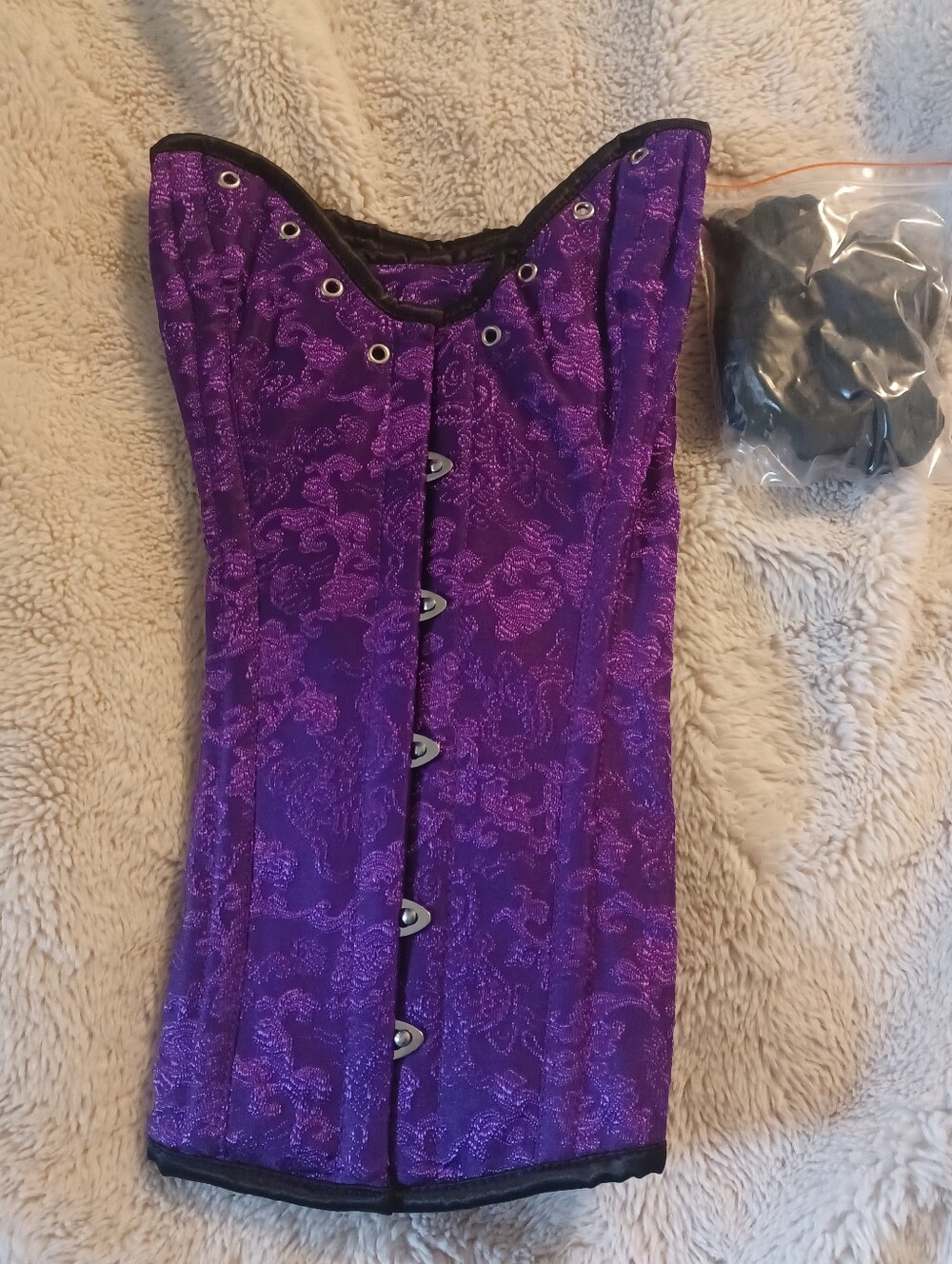 Purple Brocade Overbust Corset